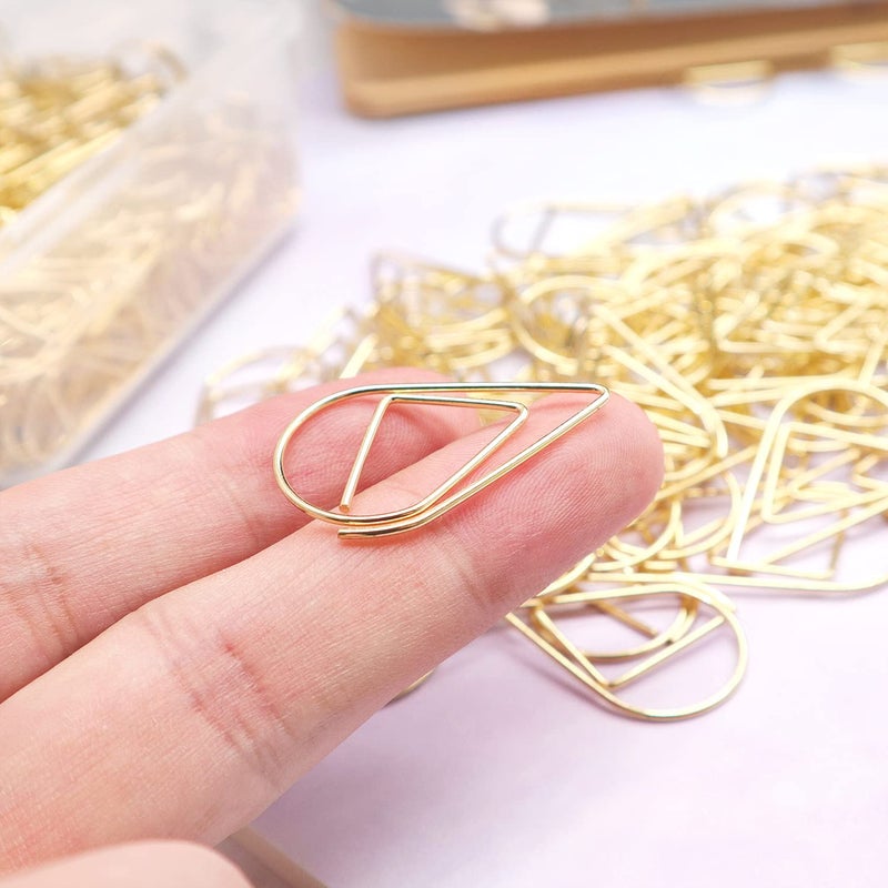 DeedyGo 120 Pieces Gold Paper Clips Teardrop Medium Stainless Steel Drop-Shaped Paper Clips for Office School Supplies Wedding Invitations Scrapbooking Bookmarks Kids Women Planners (1.3 inch) by DEEDYGO - Image 4